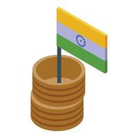 India snake charmer icon isometric vector. Dance basket vector