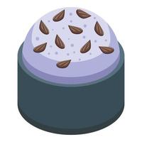 Milk cream panettone icon isometric vector. Sweet cake vector