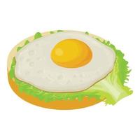 Egg sandwich icon isometric vector. Sandwich with fried egg and lettuce leaf vector