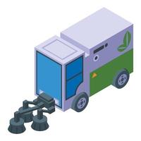 Truck sweeper icon isometric vector. Street cleaner vector