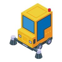 Yellow sweeper icon isometric vector. Street cleaner