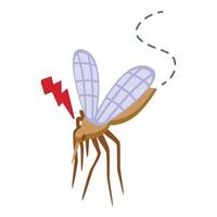 icono de mosquito de peligro vector isométrico. persona electrica