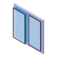 Mosquito protective window net icon isometric vector. Dengue protection vector