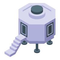 Spaceship icon isometric vector. Space base vector