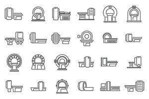 Magnetic resonance tomography icons set outline vector. Ct scan vector