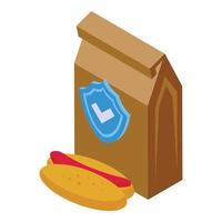 Fast food critic icon isometric vector. Safety restaurant vector