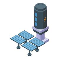 Planet space solar energy icon isometric vector. Future colony vector