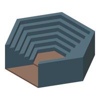 Black amphitheater icon isometric vector. City travel vector