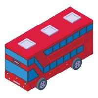 Red bus driver icon isometric vector. England city vector