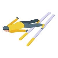 Ski jumping icon isometric vector. Sport snow vector