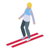 Ski jumper icon isometric vector. Winter sport vector