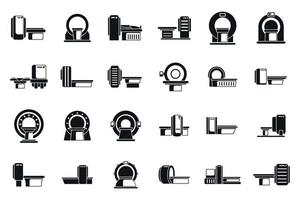 Magnetic resonance tomography icons set simple vector. Ct scan vector