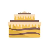 Celebration cake icon flat vector. Happy anniversary vector