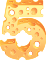 estilo de letra de número de queso png