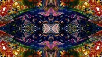 abstrato colorido pintura espalhada espelho reflexão fantasia video