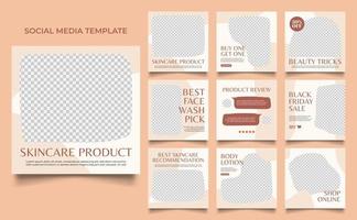 social media template banner beauty care cosmetic and spa sale promotion vector