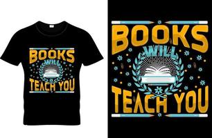 Books Typography vector T-shirt Design Print