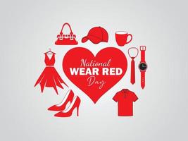 National wear red day. Template for background, banner, card, poster. vector illustration.