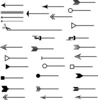 Black Arrows with Different Shape Free Vector