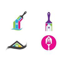 ilustración de vector de icono de logotipo de pintura de casa