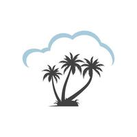 Icono de palmera de verano y viajes logo vector illustration