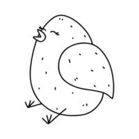 icono de pollito dibujado a mano en estilo garabato. icono de vector de pollito de dibujos animados para diseño web aislado sobre fondo blanco.