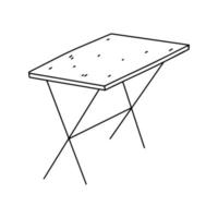 Table in hand drawn doodle style. Vector illustration isolated on white background.