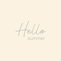 Hello summer - hand drawn calligraphy and lettering inscription. vector