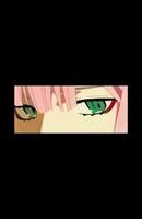 green eyes anime girl with pink hair on black background vector