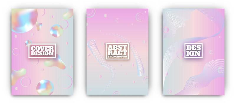 Vector set of abstract fluid creative templates