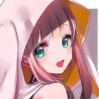 anime girl with green eyes in the hood vector