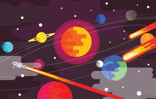 Cover, background, space, planet, flat design vector