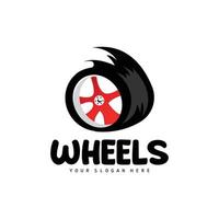 Tire Wheel Logo, Automotive Parts Vector, Maintenance Workshop Design, Garage, Automotive, Vehicle, Modern Simple Wheel Icon vector