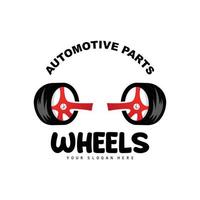 Tire Wheel Logo, Automotive Parts Vector, Maintenance Workshop Design, Garage, Automotive, Vehicle, Modern Simple Wheel Icon vector