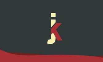 Alphabet letters Initials Monogram logo JK, KJ, J and K vector