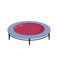 Trampoline. Sports equipment for jumping. Toy for recreation and children entertainment. Flat cartoon illustration isolated on white background vector