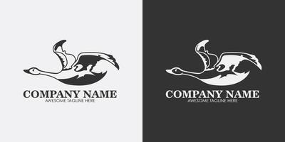 Swan logo design concept template with black and white color variant design 03 vector