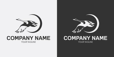 Swan logo design concept template with black and white color variant design 01 vector