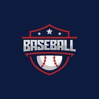 Ilustración de vector de diseño de logotipo de emblema de equipo de béisbol