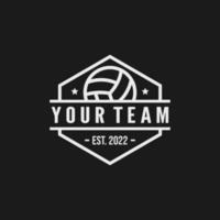 Ilustración de vector de diseño de logotipo de emblema de equipo de voleibol