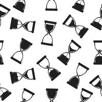 Seamless pattern of hourglass icons. Vector illustration on a white background.