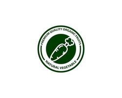 Healthy Organic Carrot Farm Logo Emblem Design Images, Daucus Carota Subsp. Sativus, Organic Market Label Vector Illustration