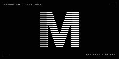Letter m abstract line art logo vector