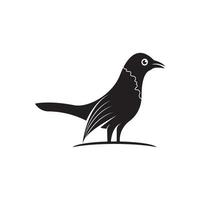 símbolo y diseño de icono de logotipo de pájaro elegante vector