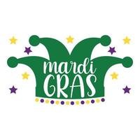 carnaval de mardi gras, fuente caligráfica de filigrana con símbolo tradicional de mardi gras - fleur de lis, elegante logo elegante con eslogan de saludo vector