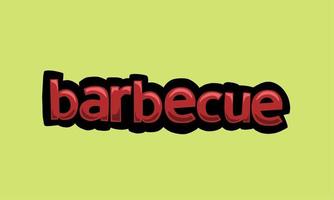 diseño vectorial de escritura de barbacoa en un fondo verde vector