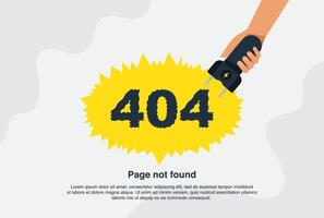 página de error 404 de advertencia de red de Internet o archivo no encontrado para la página web. vector