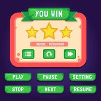 Vector game template gui kit. Interface log in page elements