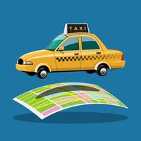 solicitud en línea para llamar al servicio de taxi por teléfono inteligente y establecer la ubicación del destino vector