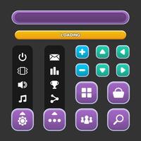 Button set designed game user interface for video games vector